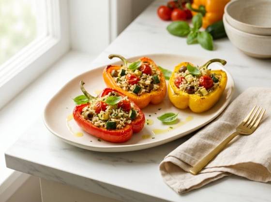 Poivrons farcis méditerranéens