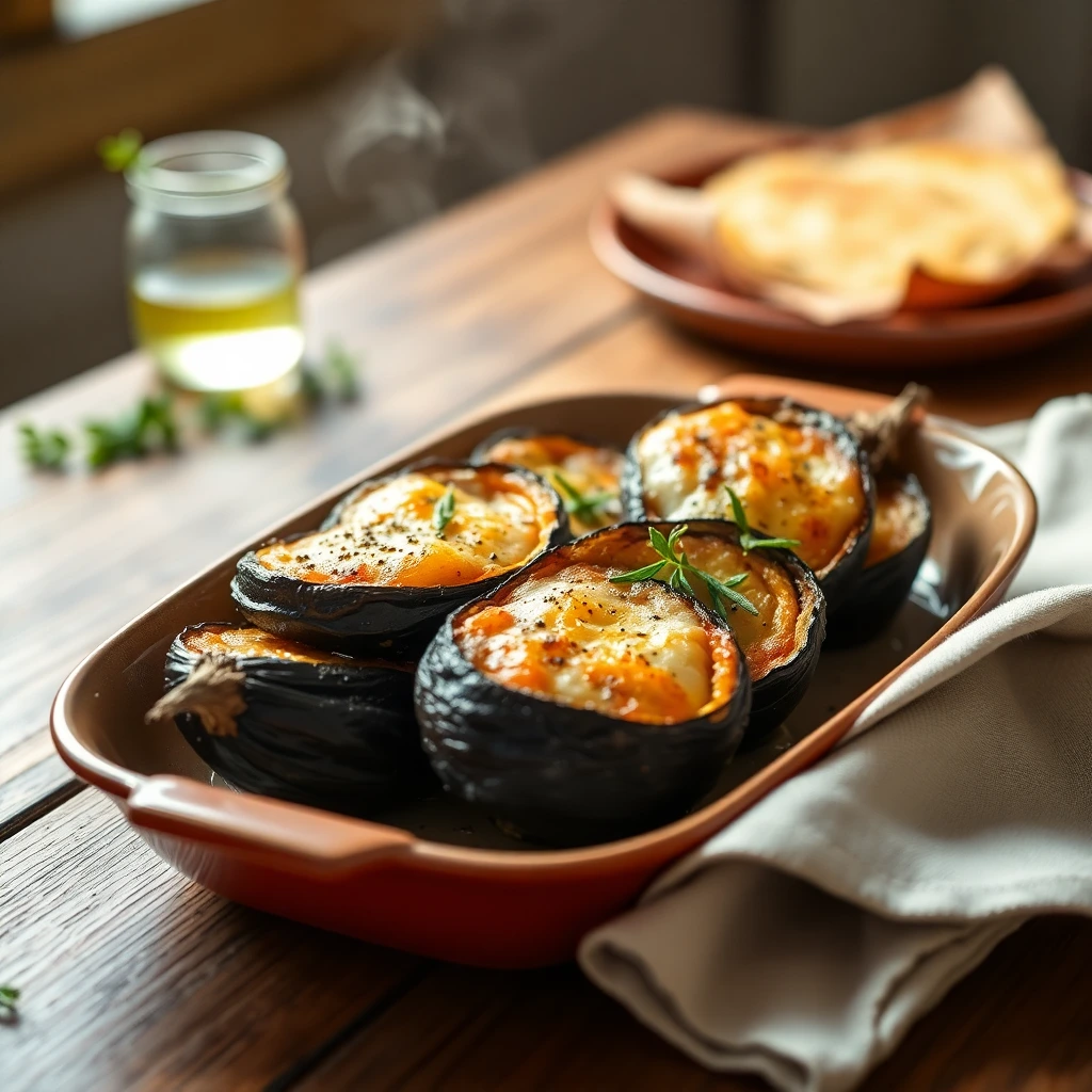 Aubergines rôties Ail & parmesan
