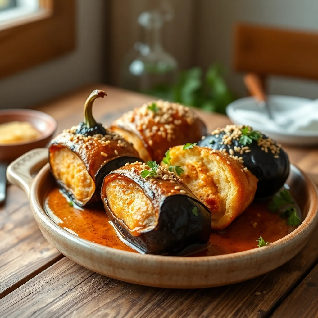 Aubergines rôties Sésame-soja