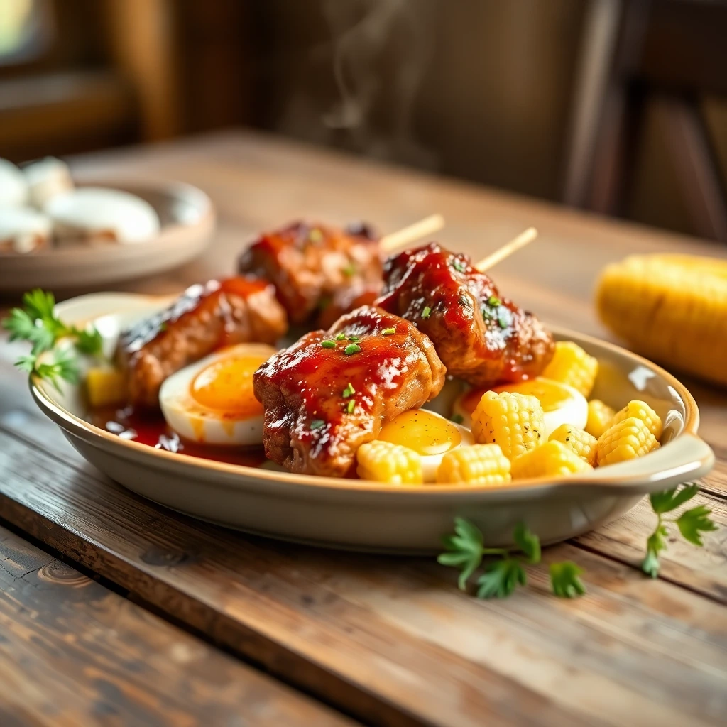 Brochettes de bœuf BBQ fumé