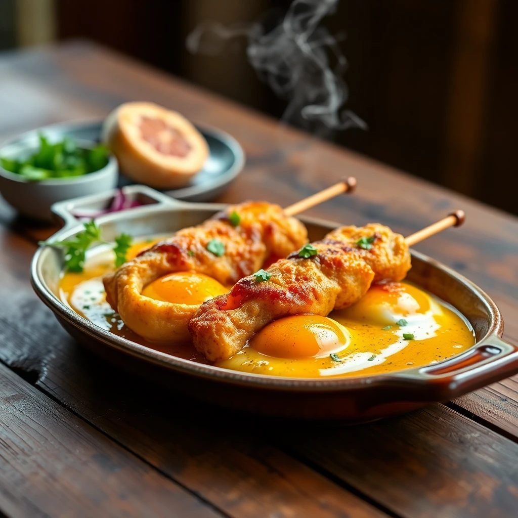 Brochettes de bœuf Curry-coco
