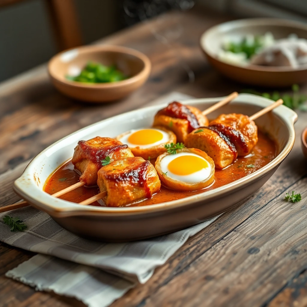Brochettes de bœuf Curry rouge thaï