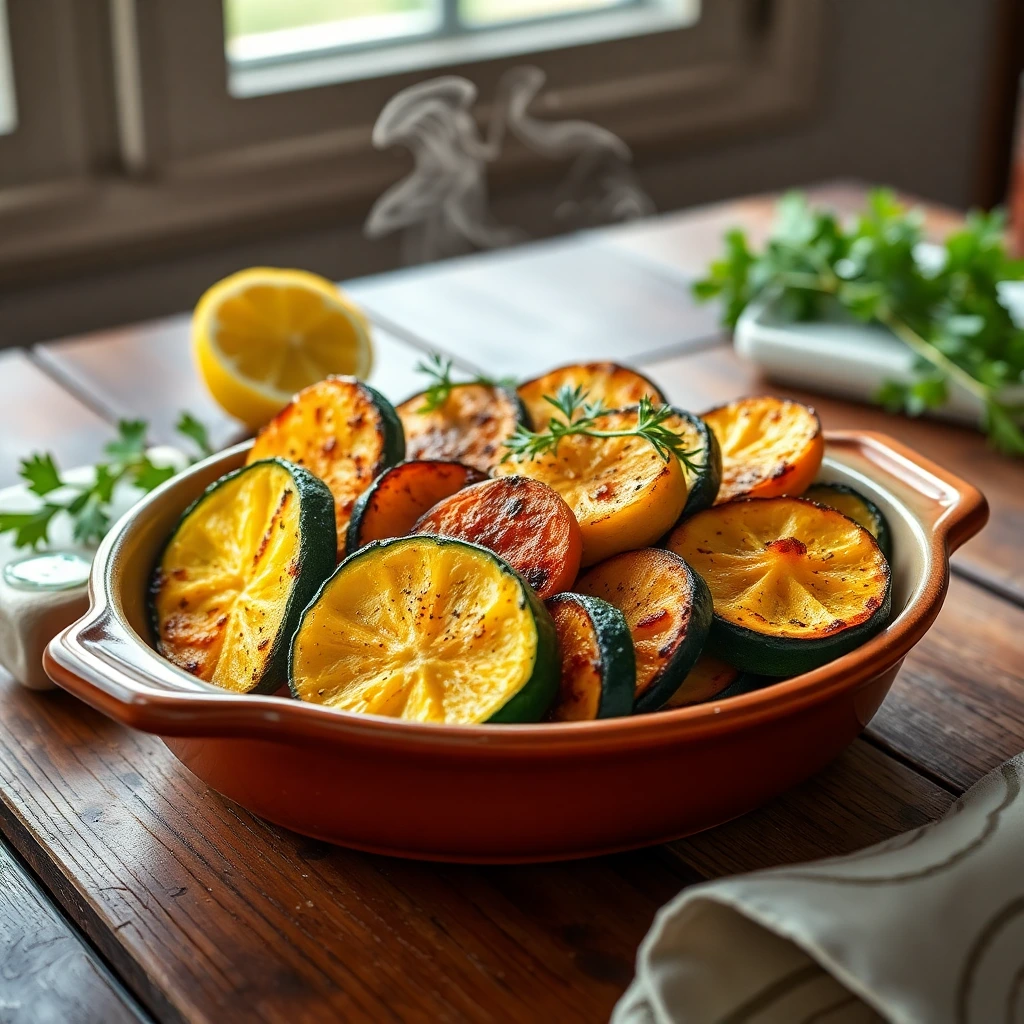 Courgettes rôties Citron-poivre