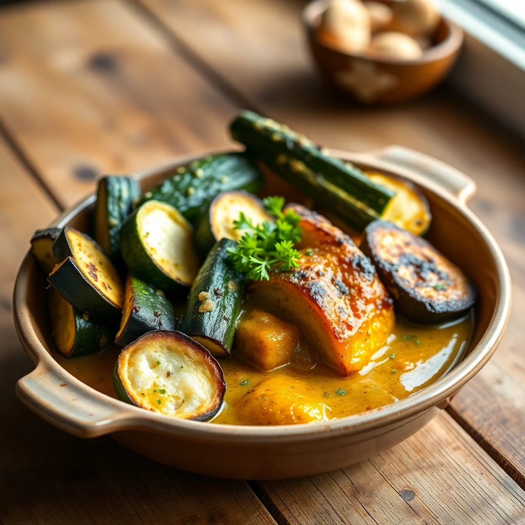 Courgettes rôties Curry-coco