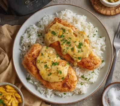 Poulet à la moutarde crémeux