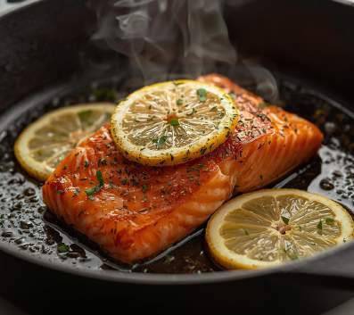 Saumon fondant au citron & herbes