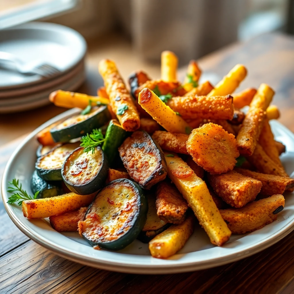 Frites de courgette panées Balsamique-miel