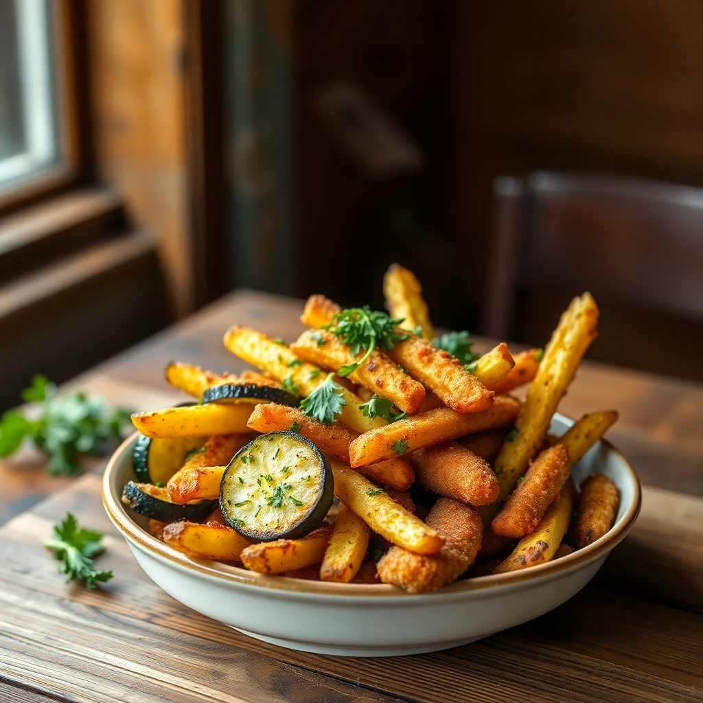 Frites de courgette panées Chimichurri