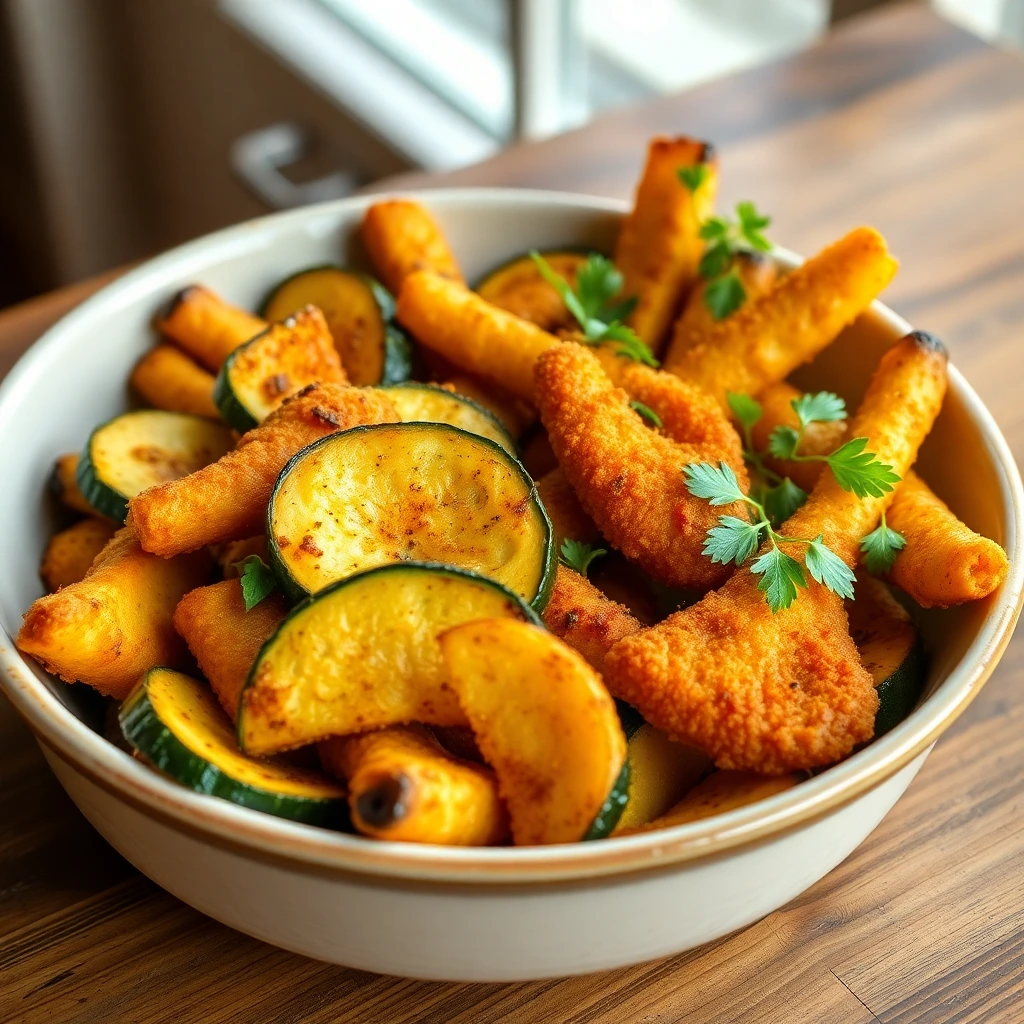 Frites de courgette panées Garam masala