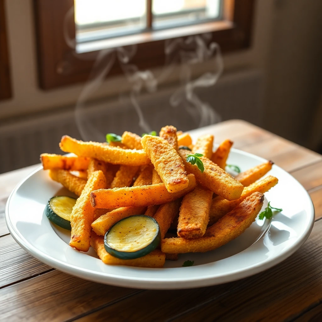 Frites de courgette panées Harissa