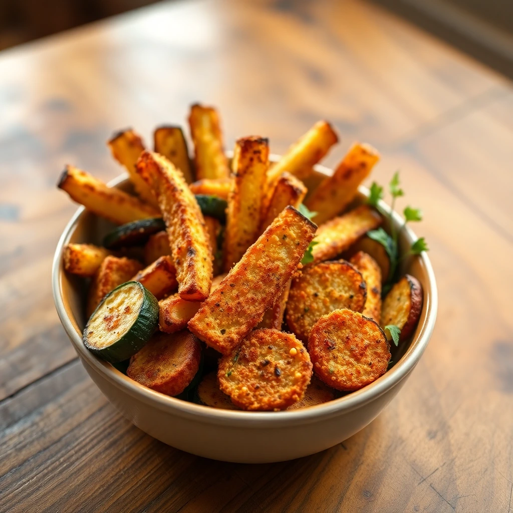Frites de courgette panées Paprika fumé