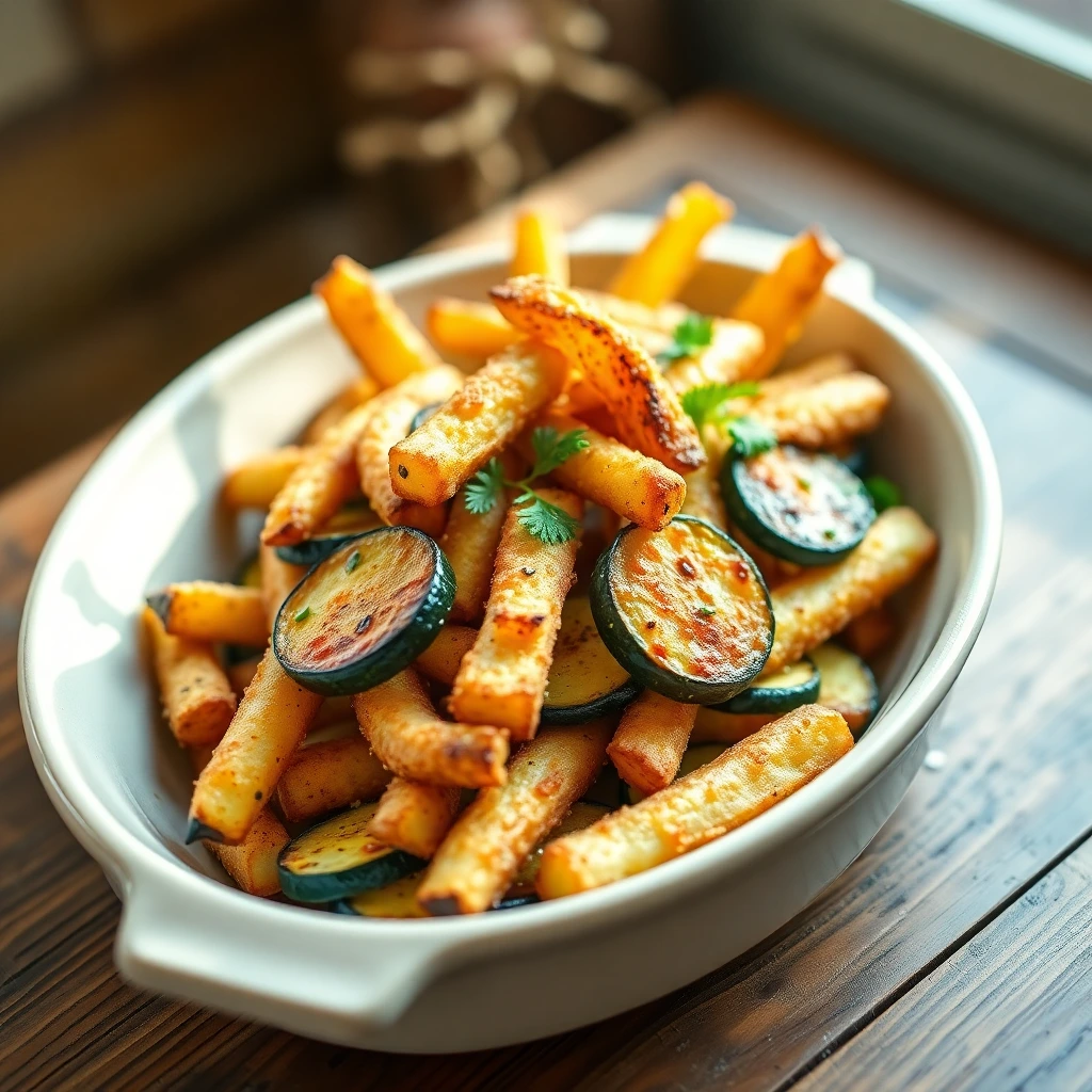 Frites de courgette panées Sésame-soja