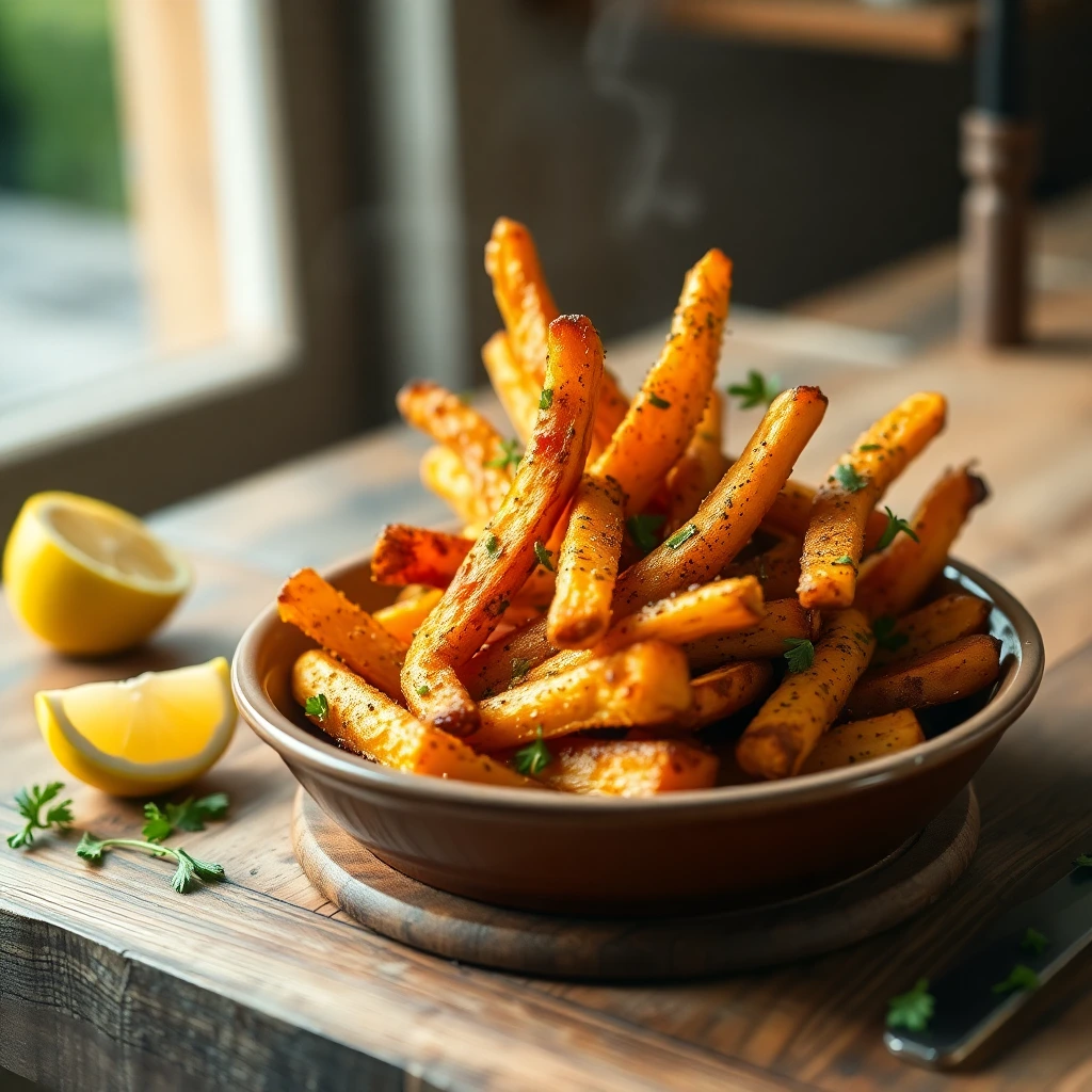 Frites de patate douce Citron-poivre