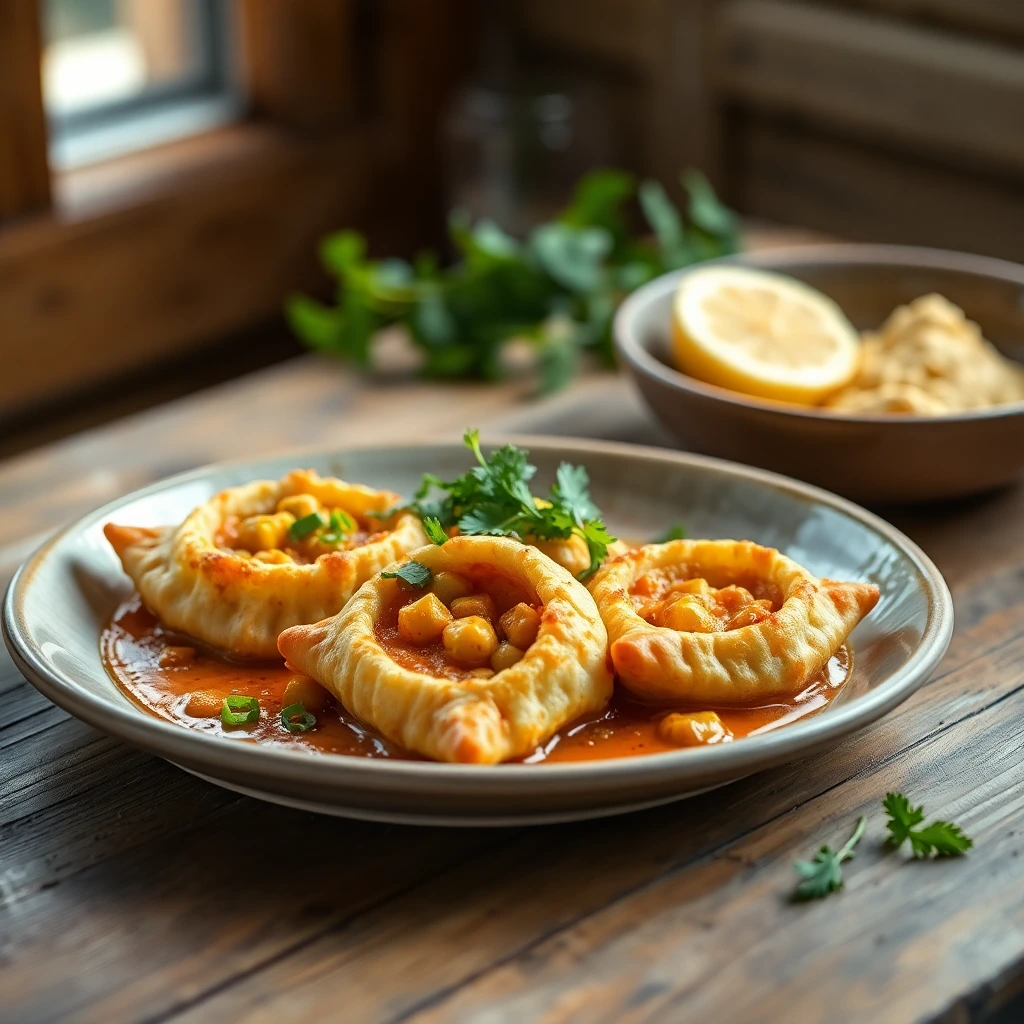 Galettes de pois chiches Curry rouge thaï