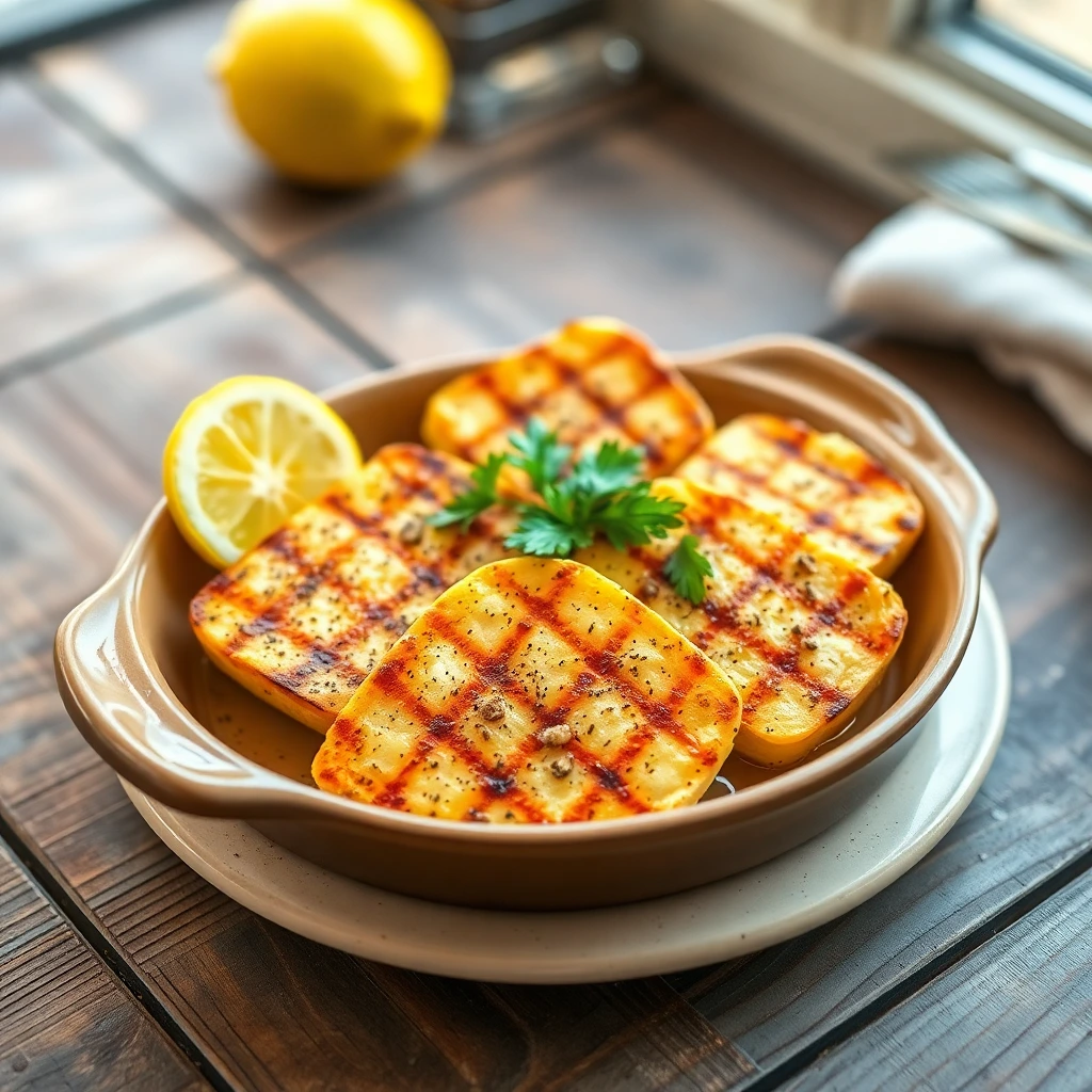 Halloumi grillé Citron-poivre
