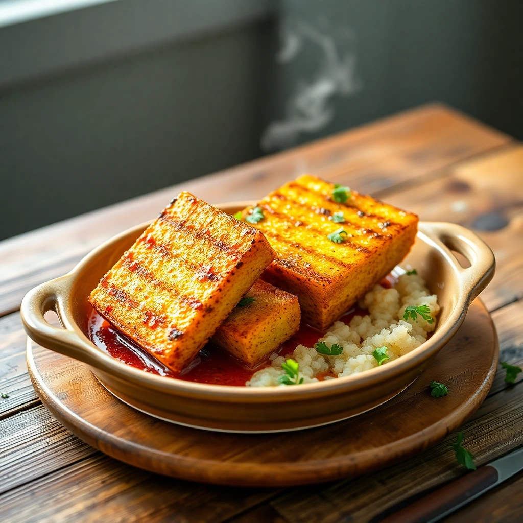 Halloumi grillé Curry rouge thaï