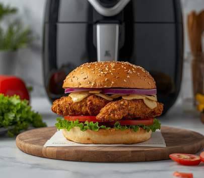 Burger healthy au poulet croustillant
