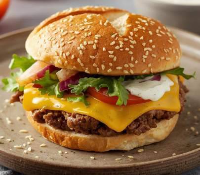 Burger healthy au steack haché et cheddar fondant