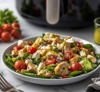 Salade méditéranéenne poulet, feta et légumes
