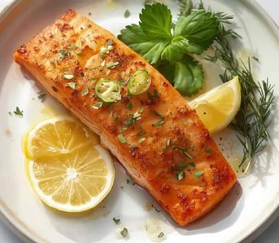 Saumon croustillant with lemon