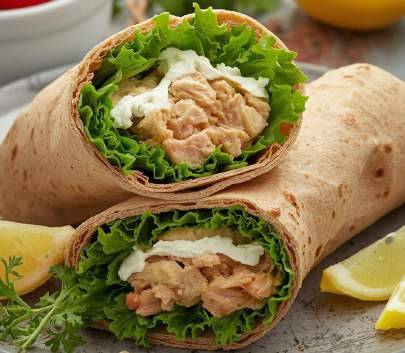 Wrap croustillant au thon et fromage frais