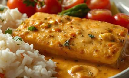 Cabillaud curry léger