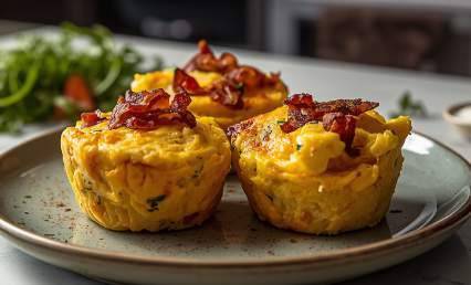 Muffins œufs bacon protéinés