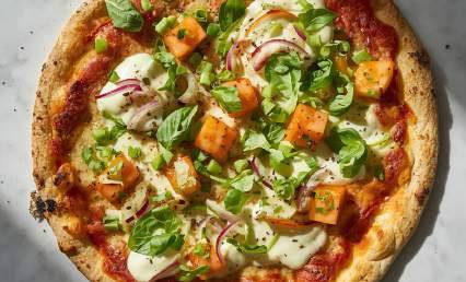 Pizza protéinée base fromage blanc