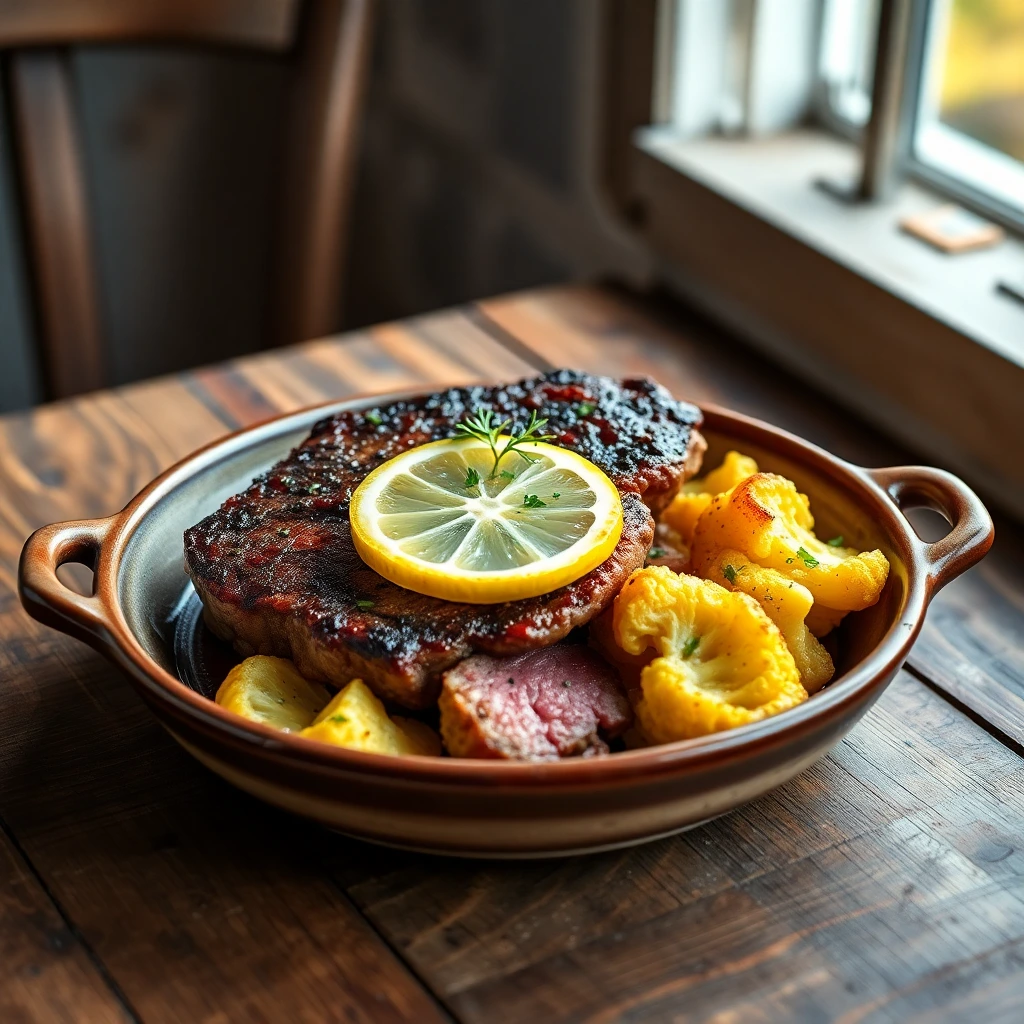 Steak de chou-fleur Citron-poivre