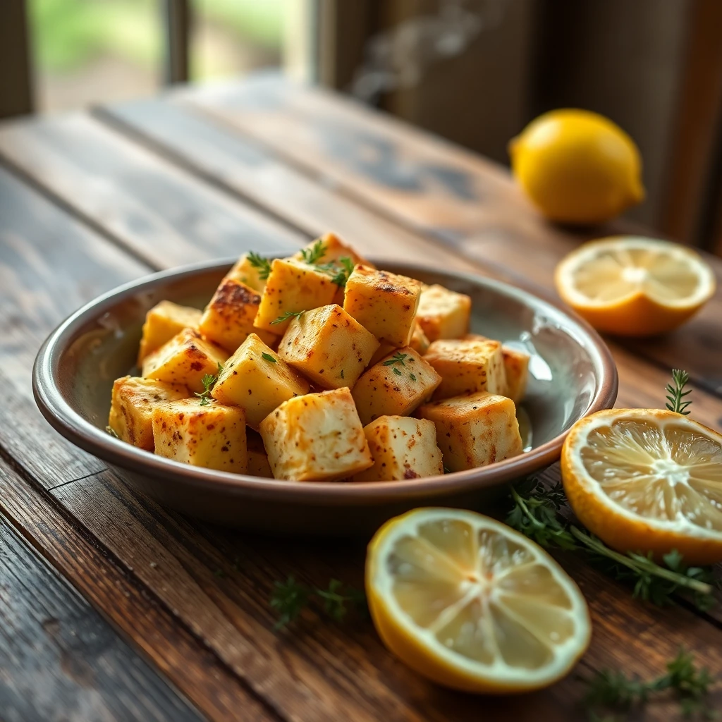 Tofu mariné Citron vert & coriandre