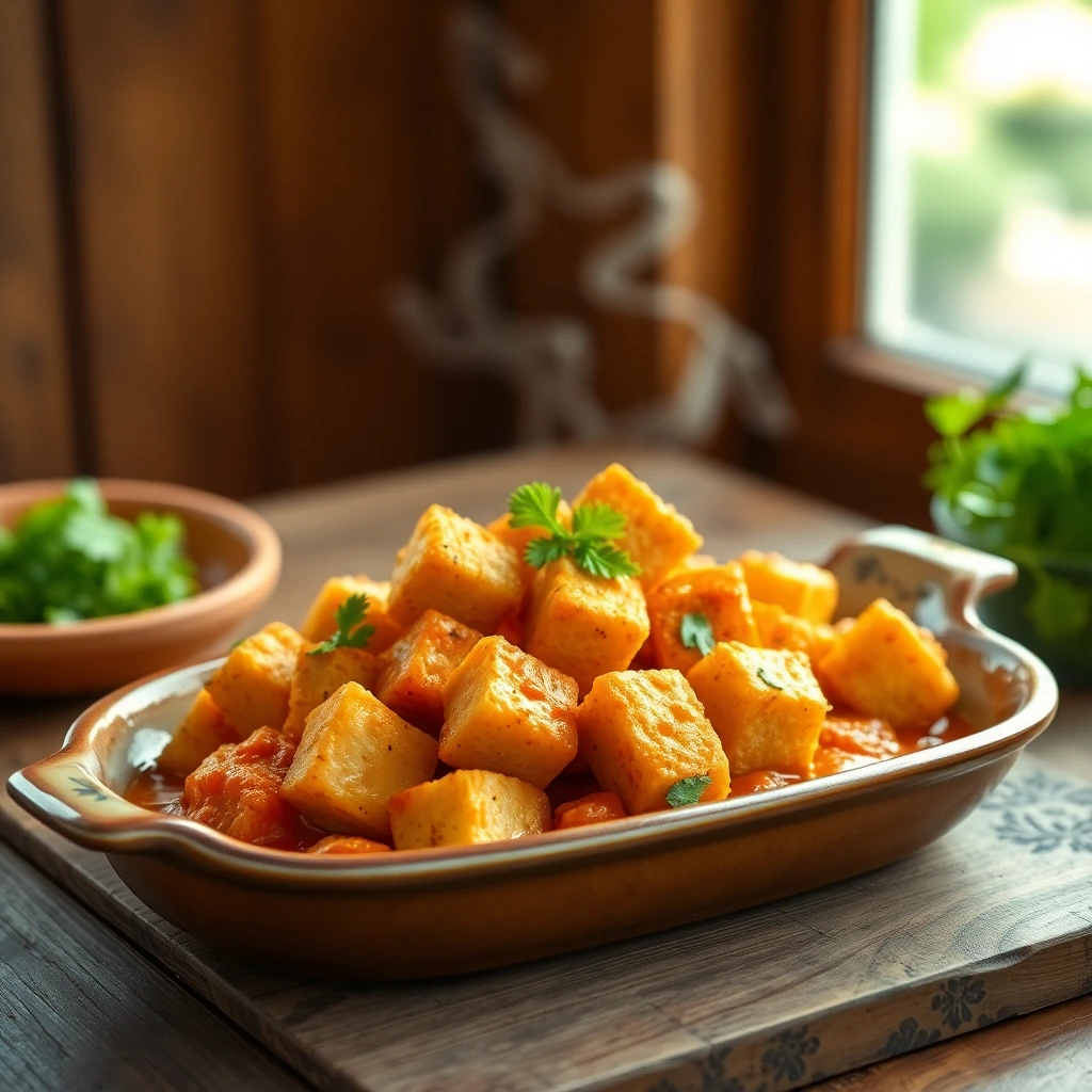Tofu mariné Curry rouge thaï